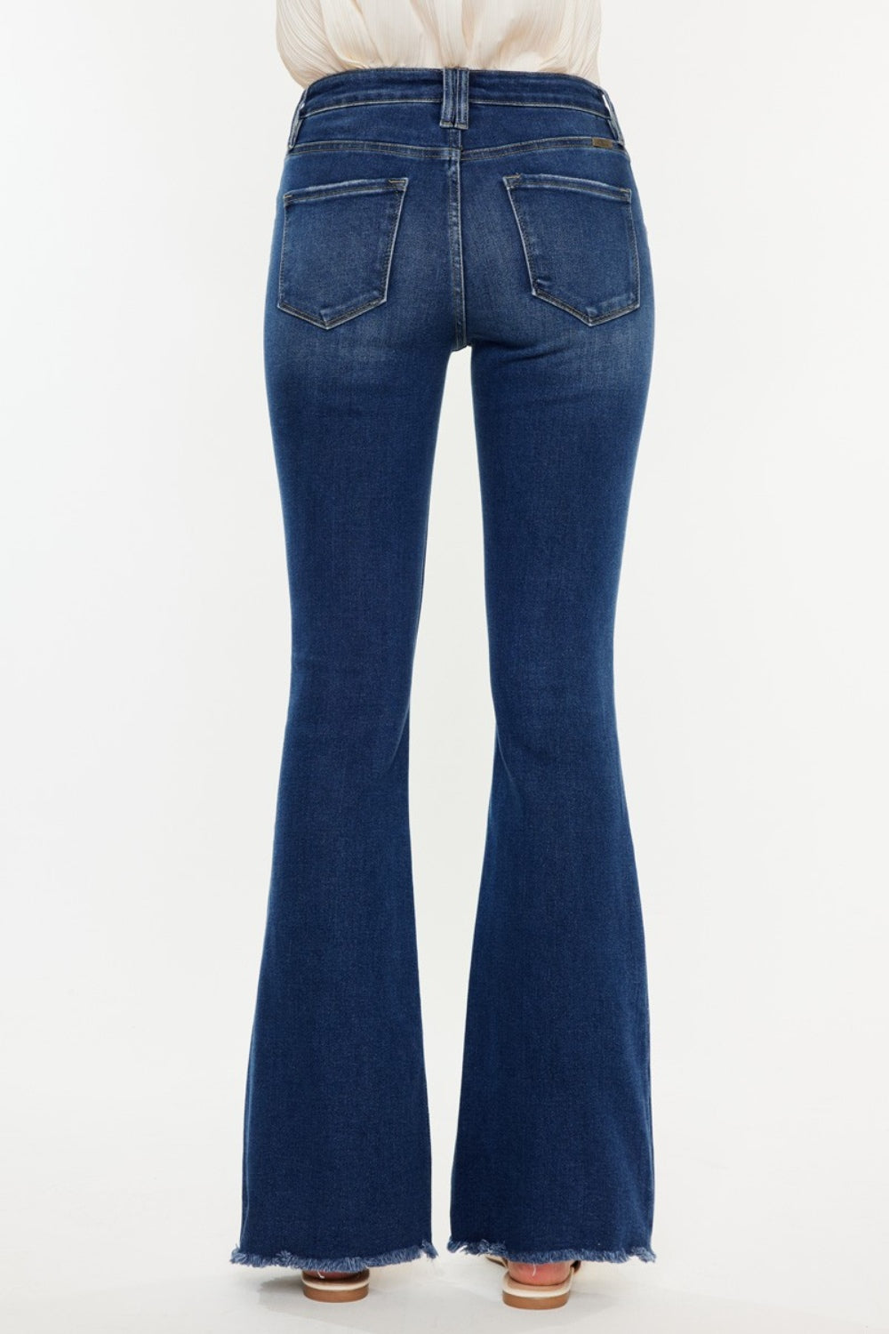 Kancan Cat's Whiskers Raw Hem Flare Jeans