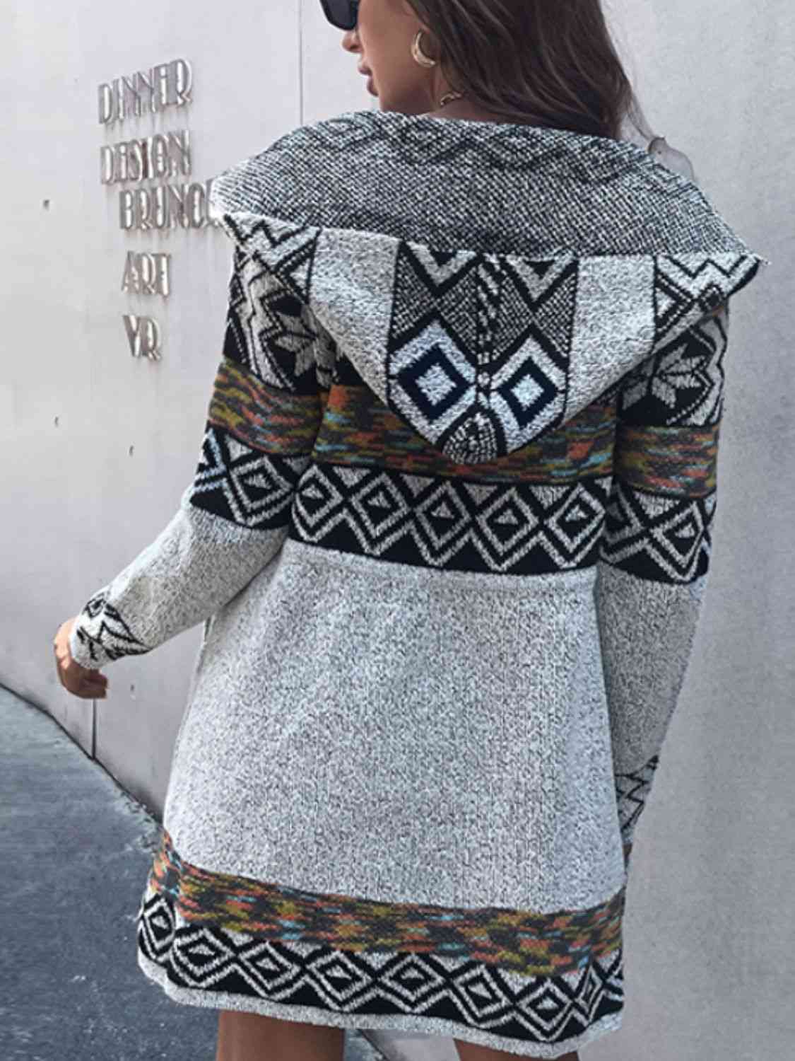 Printed Open Front Cardigan