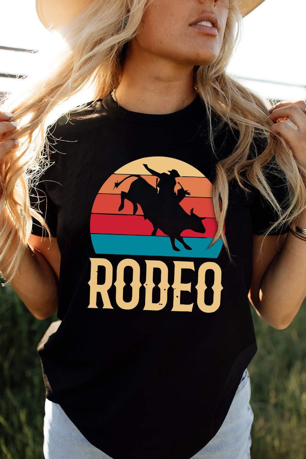 RODEO Graphic Round Neck Short Sleeve Tee