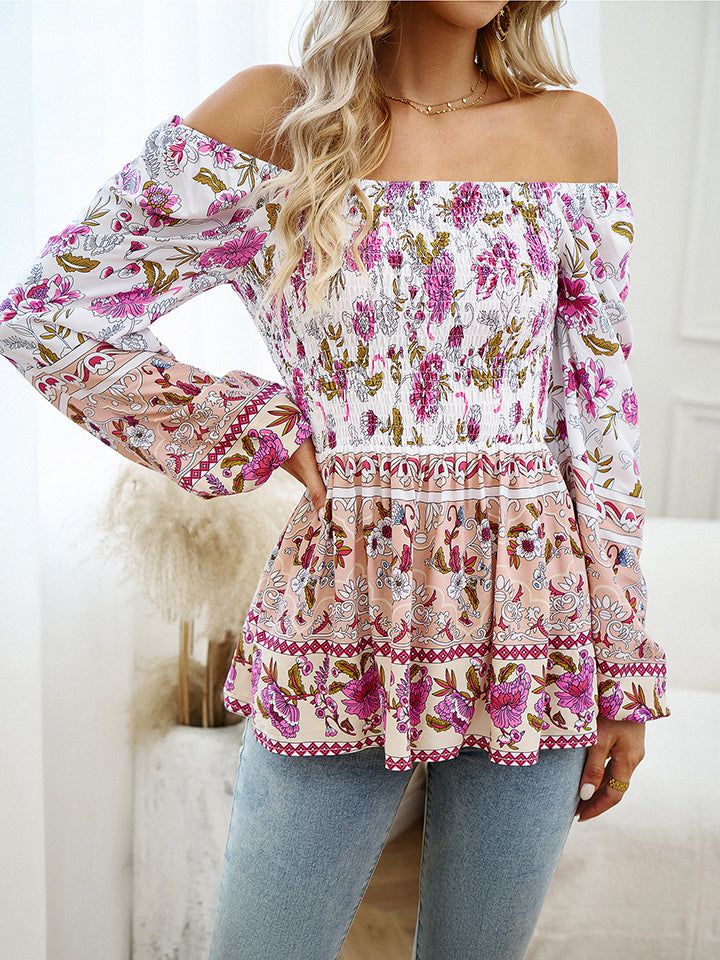 Square Neck Printed Blouse